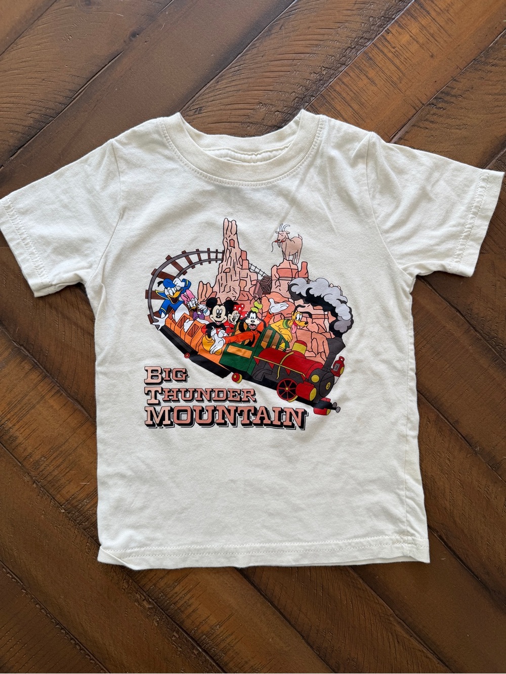 Disney White Big Thunder Mountain Graphic Tee with Multicolor Print